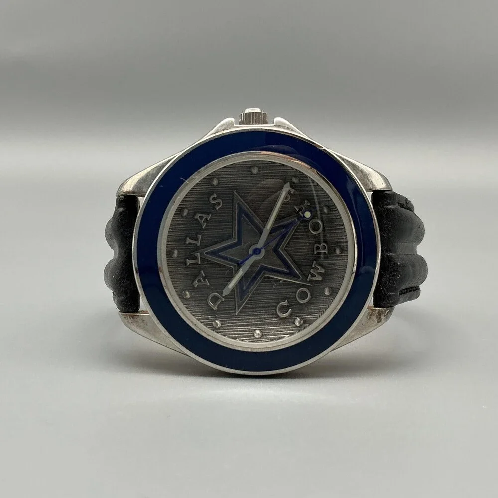 Vintage Fossil Dallas Cowboys Mens Watch 37mm Leather Limited NFL New Battery